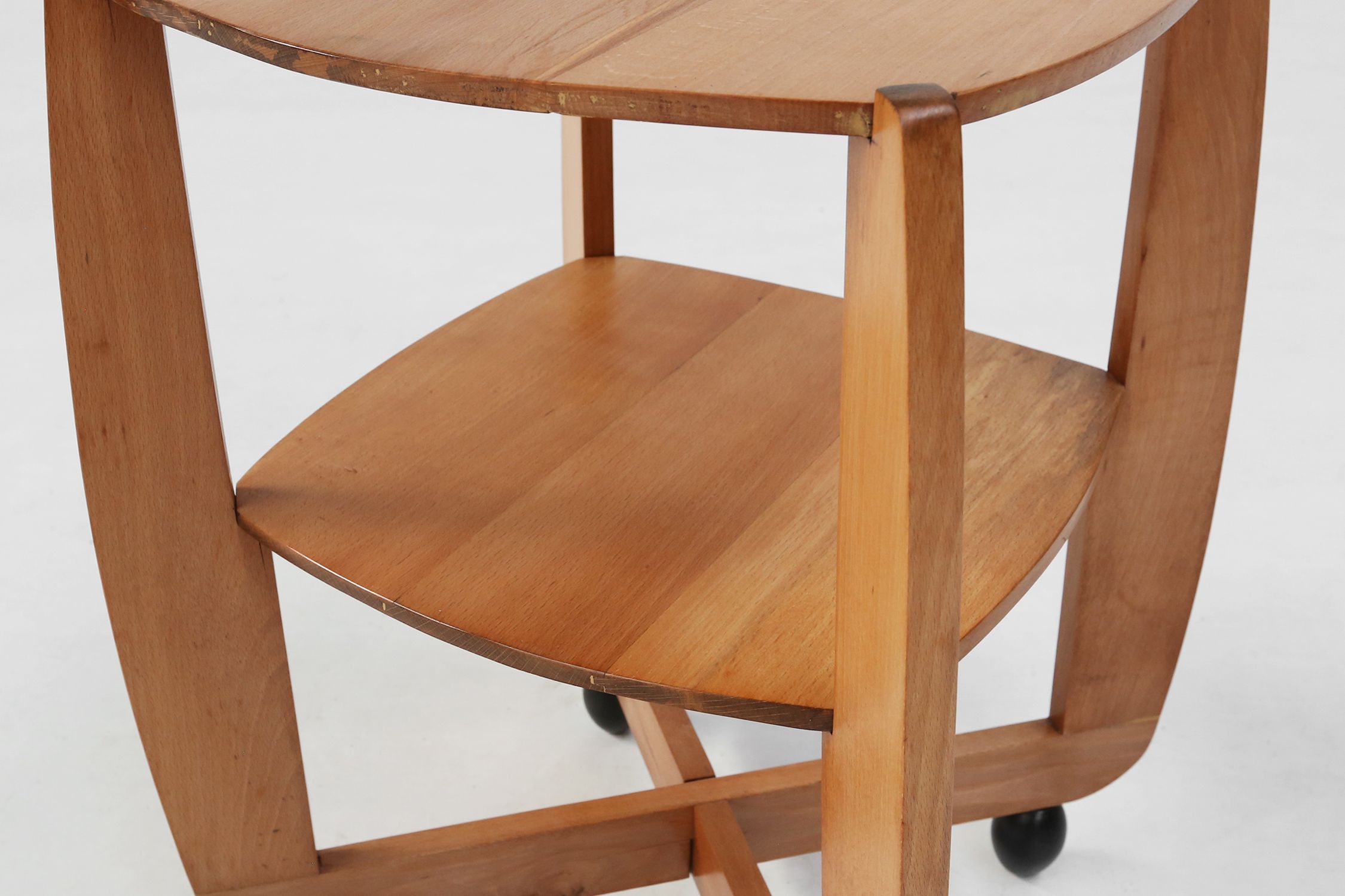 Amsterdam School beech wooden Side Table, The Netherlands 1920sthumbnail